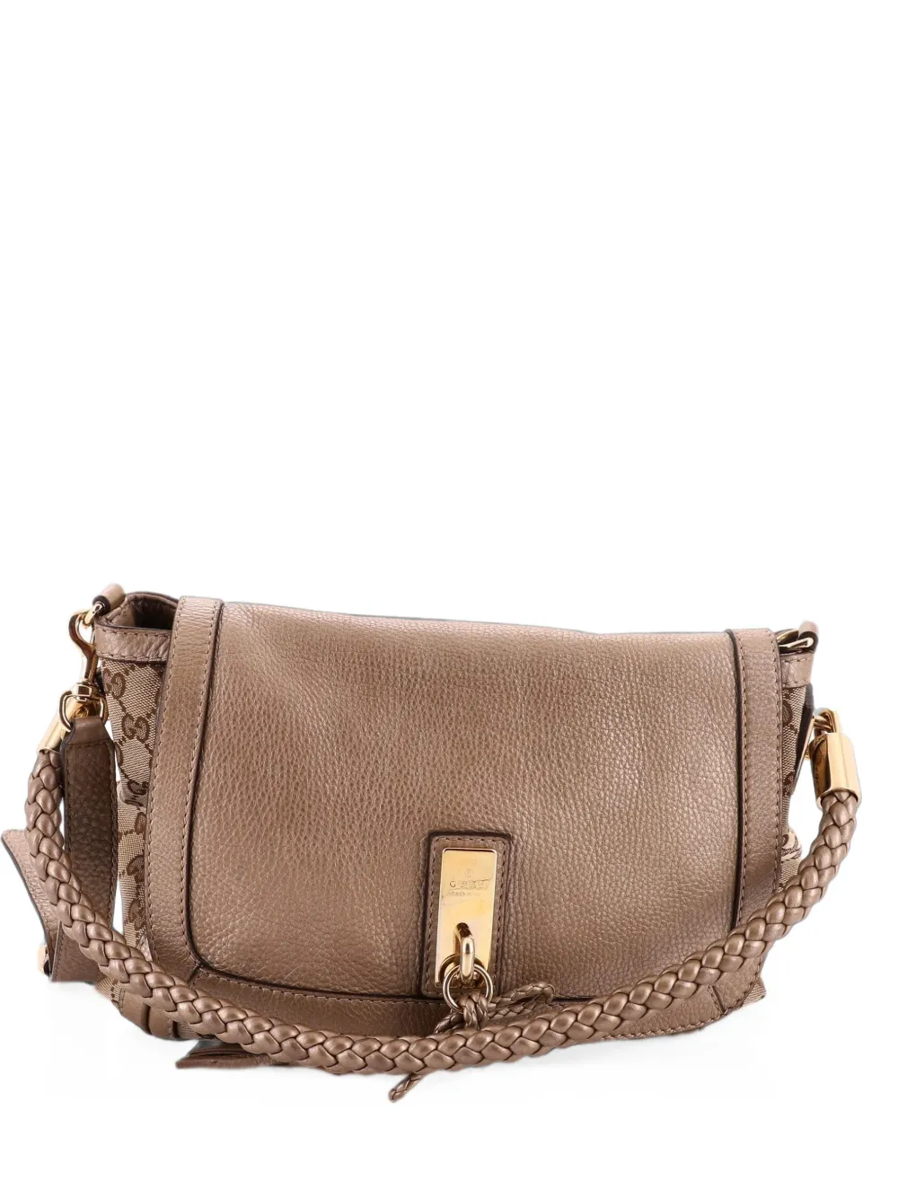 Gucci Pre-Owned Bella Flap GG Canvas with Leather Medium shoulder bag - Oro