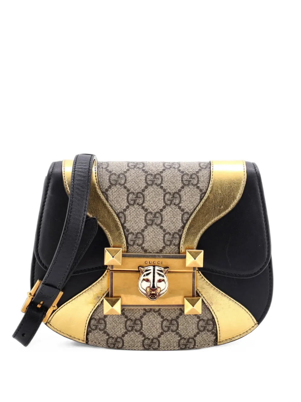 Gucci Pre-Owned Osiride Shoulder Bag GG Coated Canvas and Leather Small crossbody bag - Nero