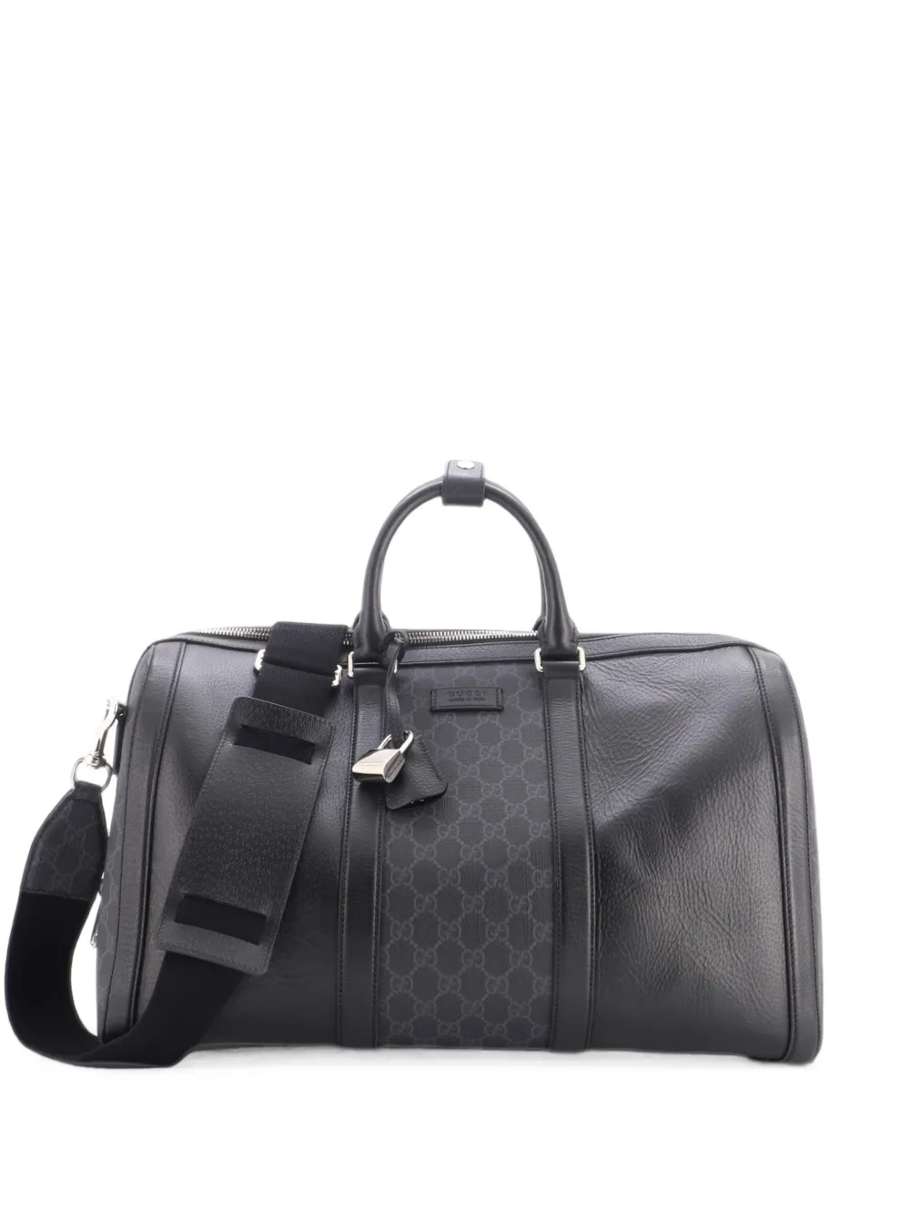 Gucci Pre-Owned Convertible Duffle Backpack GG Coated Canvas and Leather Medium travel bag - Nero