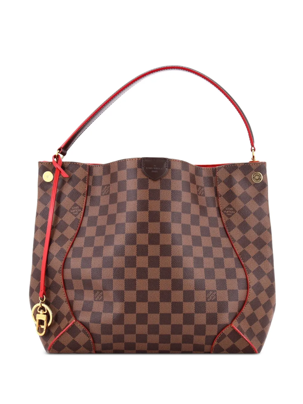 Louis Vuitton Pre-Owned Caissa Damier with Leather hobo bag - Rosso