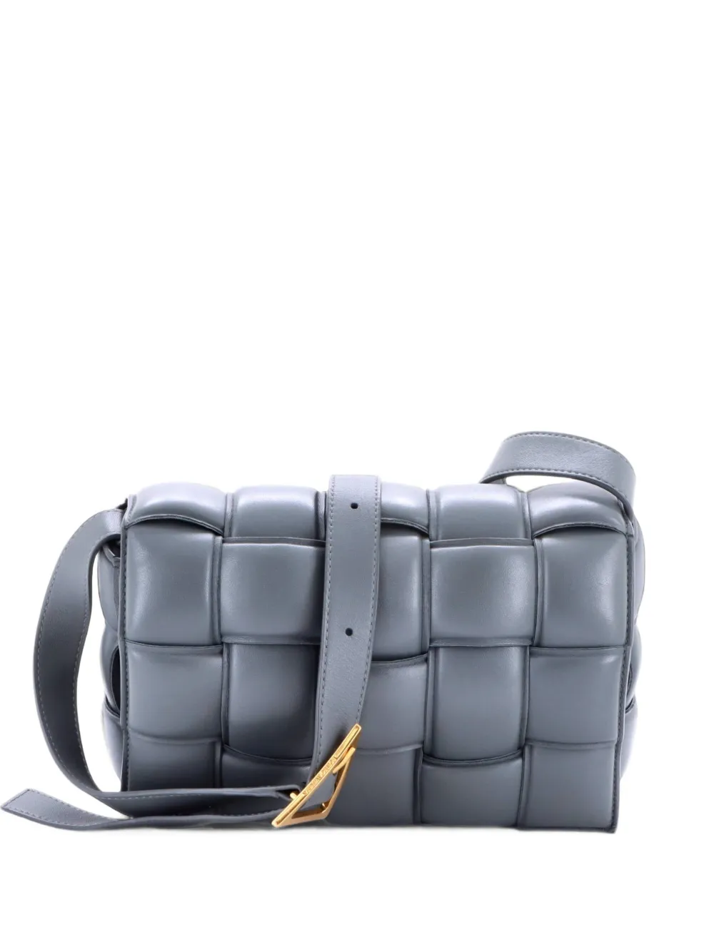 Bottega Veneta Pre-Owned Cassette Padded Maxi Intrecciato Leather crossbody bag - Grigio
