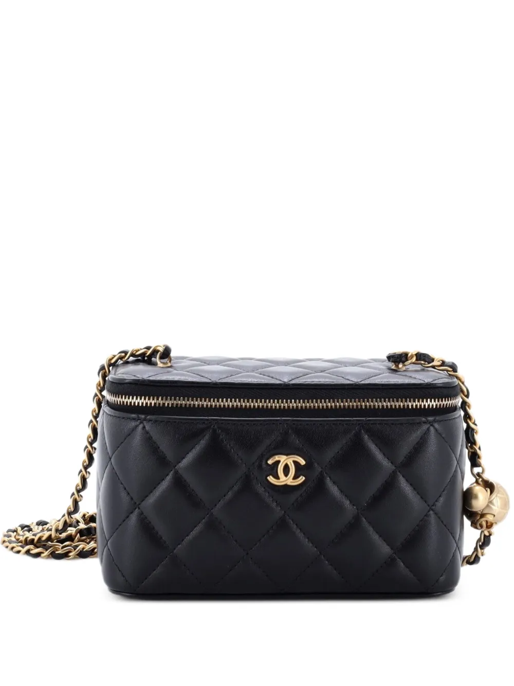 CHANEL Pre-Owned Kleine Pearl Crush Kosmetiktasche mit Kettensteppung - Schwarz
