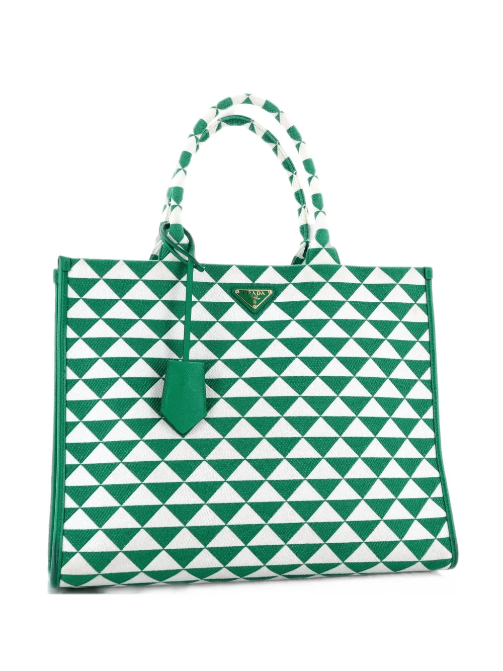 Prada Pre-Owned Symbole Shopper Jacquard Large tote bag - Verde