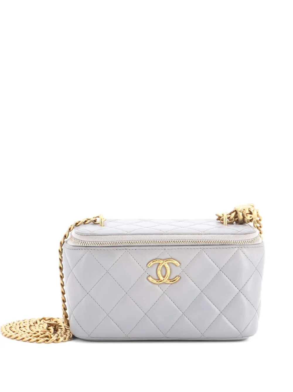 CHANEL Pre-Owned All Slide Long Vanity Case with Chain Quilted Lambskin Small crossbody bag - Grigio