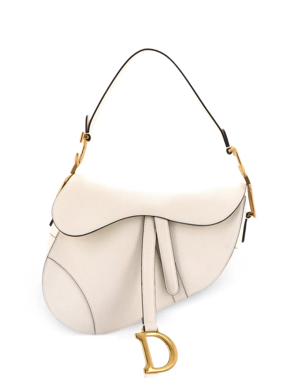 Christian Dior Pre-Owned Mittelgroße Saddle Handtasche aus Leder - Weiß