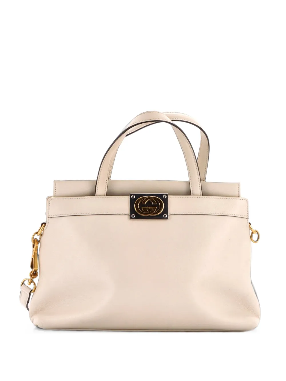Gucci Pre-Owned Linea Matisse Interlocking G Top Handle Leather Small tote bag - Bianco