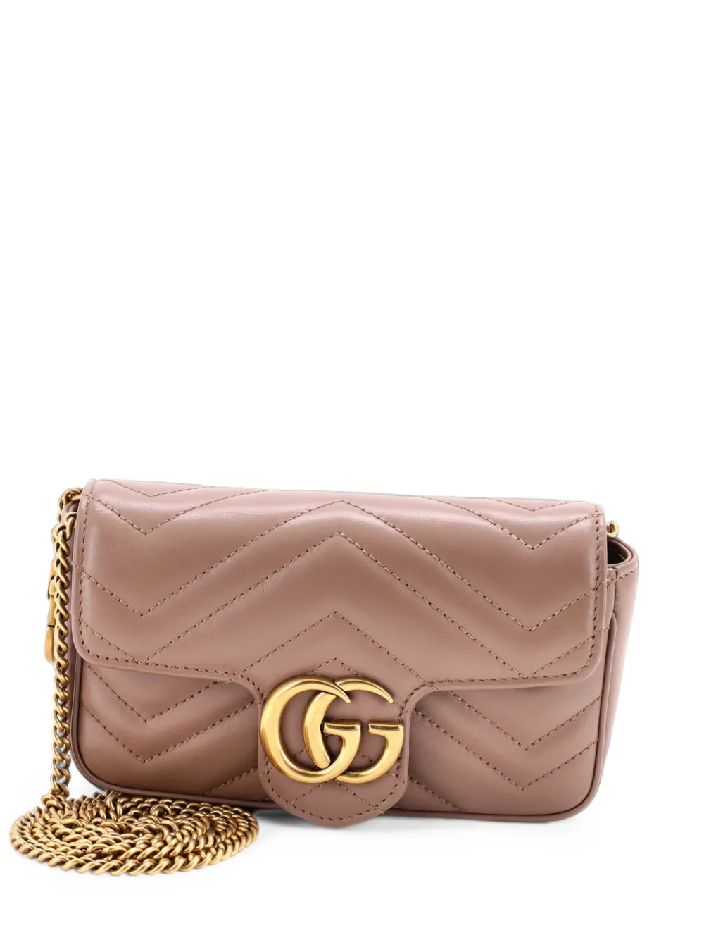 Gucci Pre-Owned GG Marmont Flap Bag Matelasse Leather Super Mini crossbody bag - Toni neutri