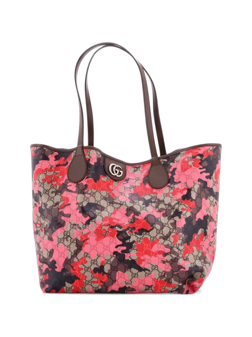 Gucci Pre-Owned GG Open GG Camouflage Coated Canvas Large tote bag - Marrone