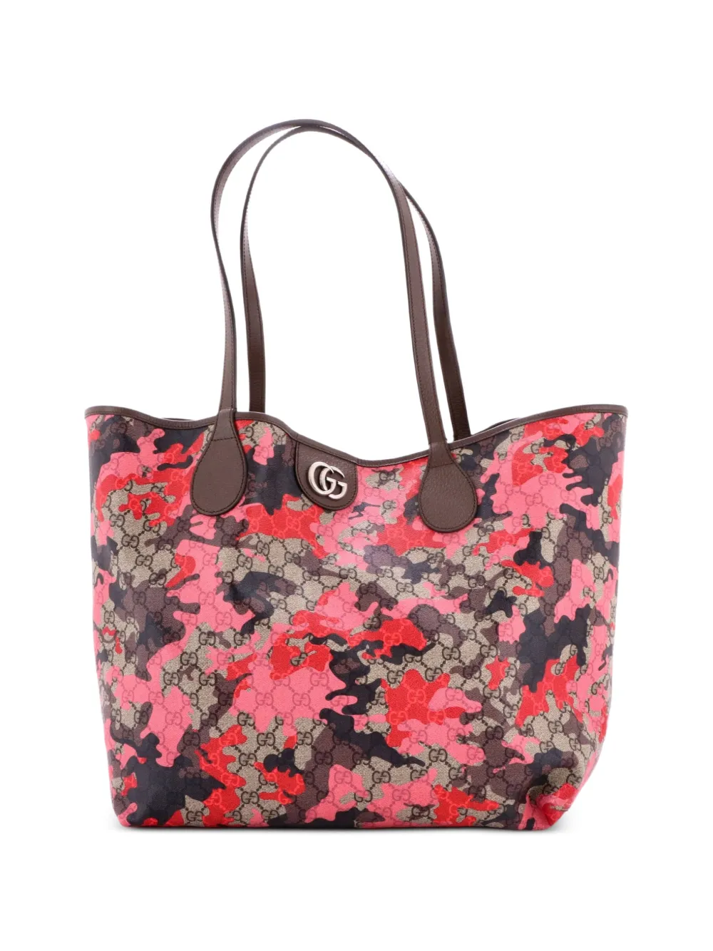 Gucci Pre-Owned GG Open GG Camouflage Coated Canvas Large tote bag - Marrone