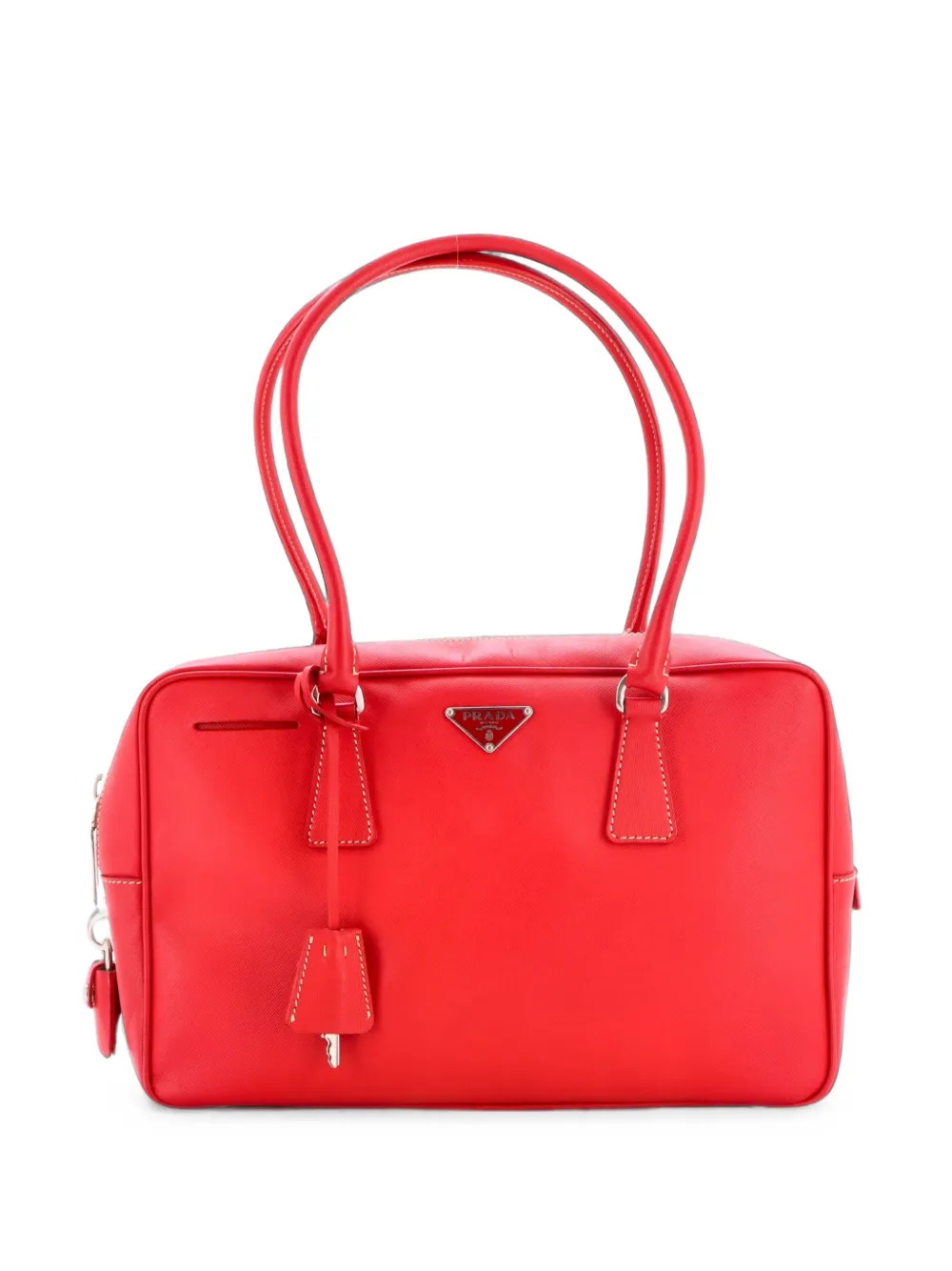 Prada Pre-Owned Bauletto Bag Saffiano Leather Medium handbag - Rosso