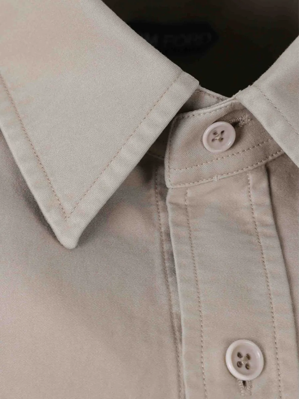 TOM FORD Overhemd met klepzakken met knopen Beige