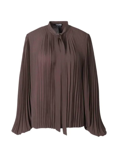 TOM FORD pleated bow-detail shirt