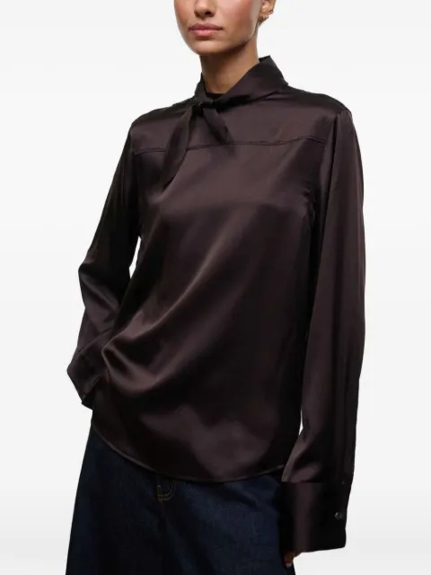 STAUD Rhodes pussy-bow button-back blouse