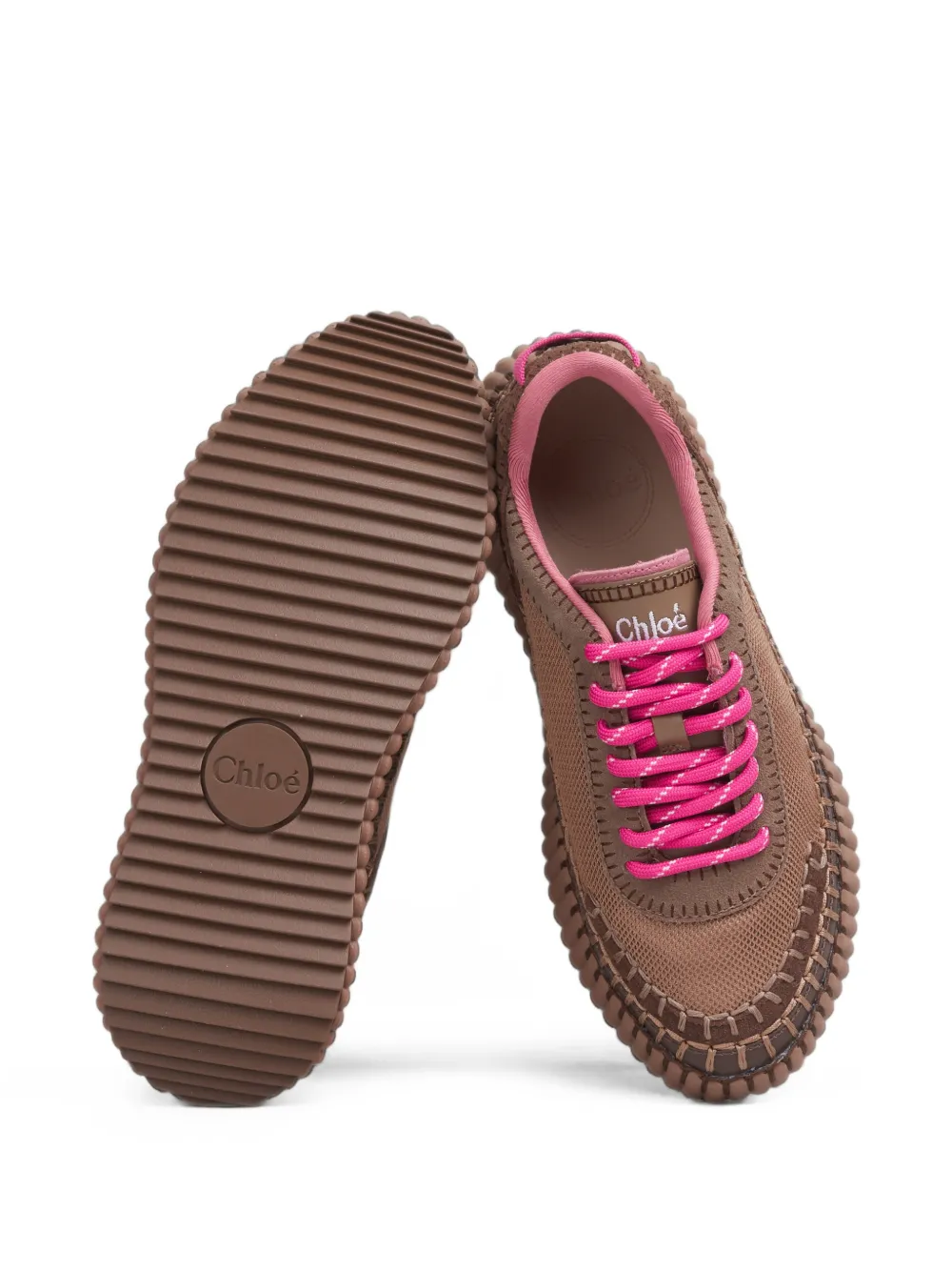 Chloé Nama whipstitch mesh sneakers Bruin