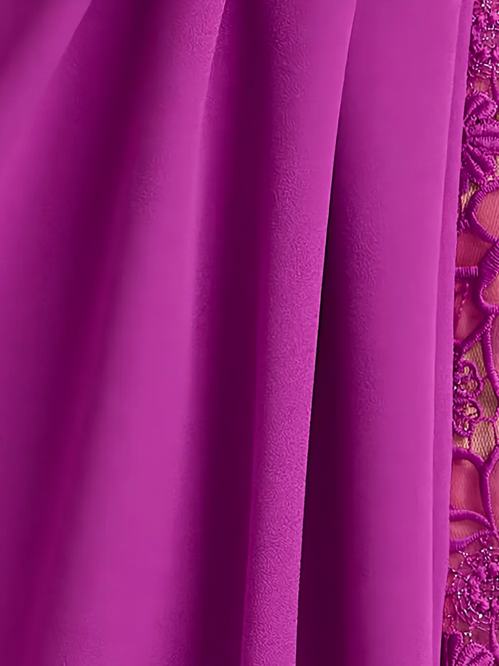 Tadashi Shoji Asymmetrische maxi-jurk met kanten vlak Paars