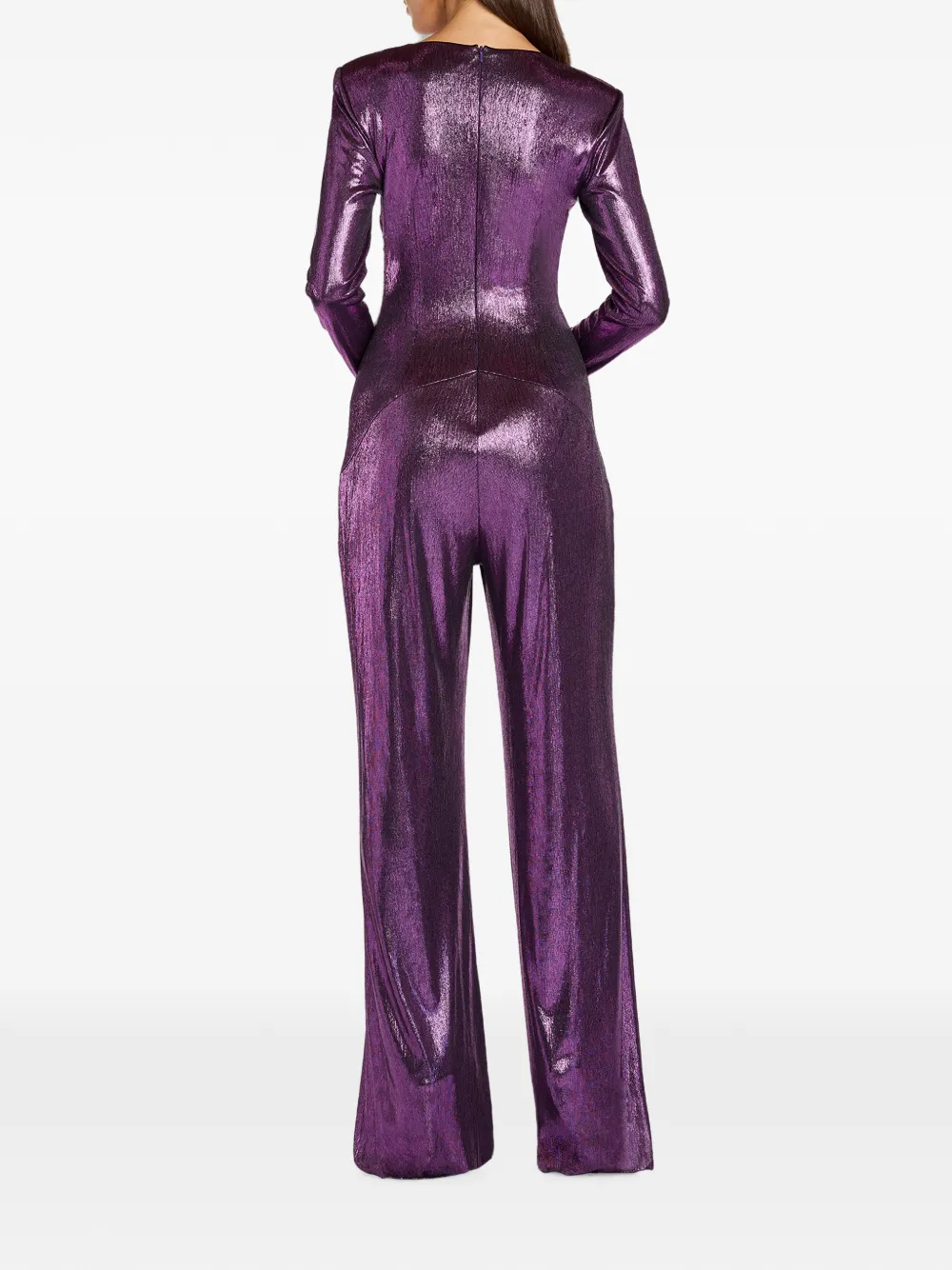 Tadashi Shoji Metallic jumpsuit met plooien Paars