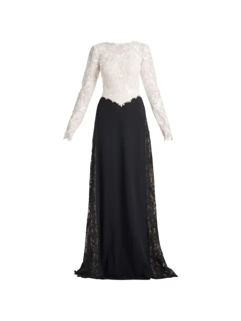 Tadashi Shoji Vianne lace-panelled long-sleeve maxi dress