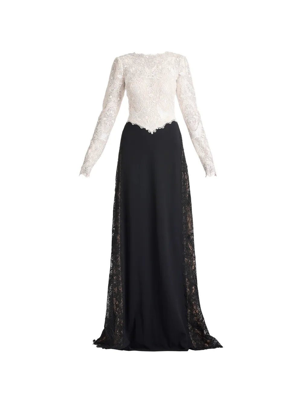 Tadashi Shoji Vianne lace-panelled long-sleeve maxi dress