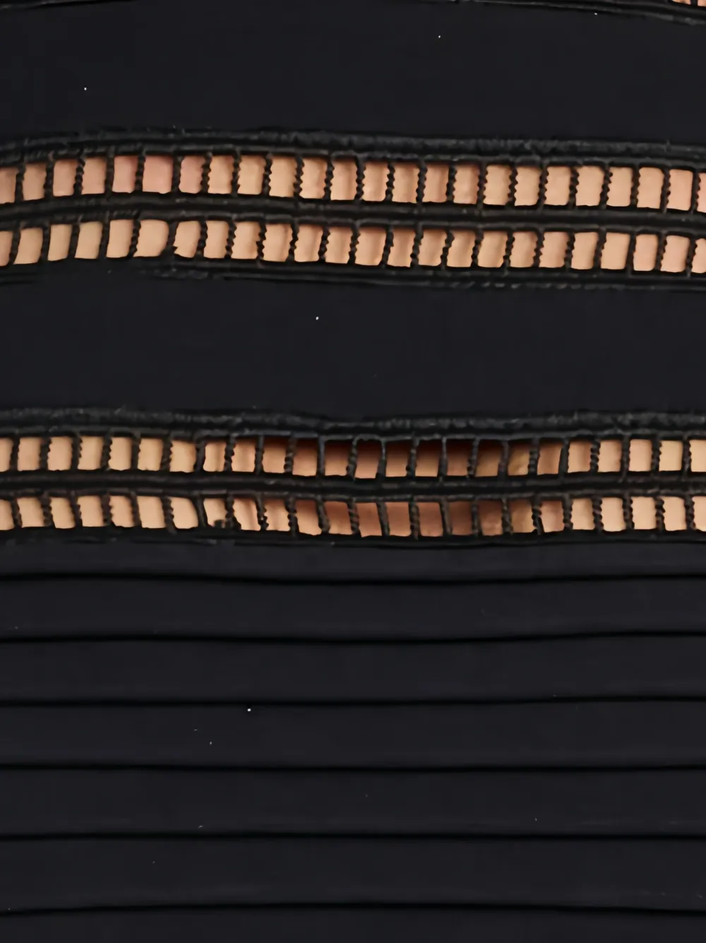 Tadashi Shoji Fiora midi-jurk met kanten vlakken Zwart