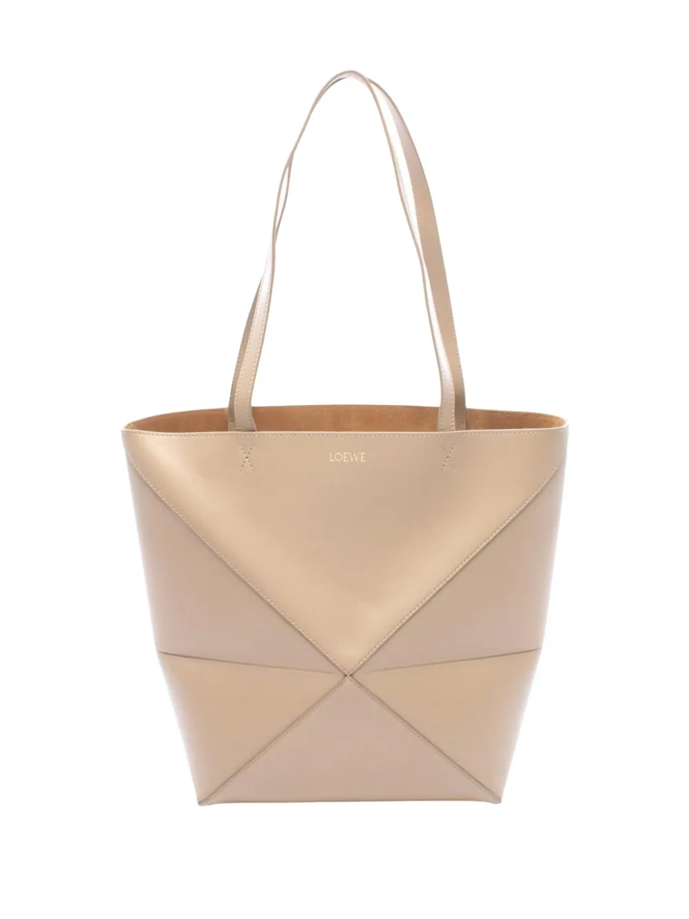 Loewe Pre-Owned 2020-2026 Medium Shiny Calfskin Puzzle Fold tote bag - Toni neutri