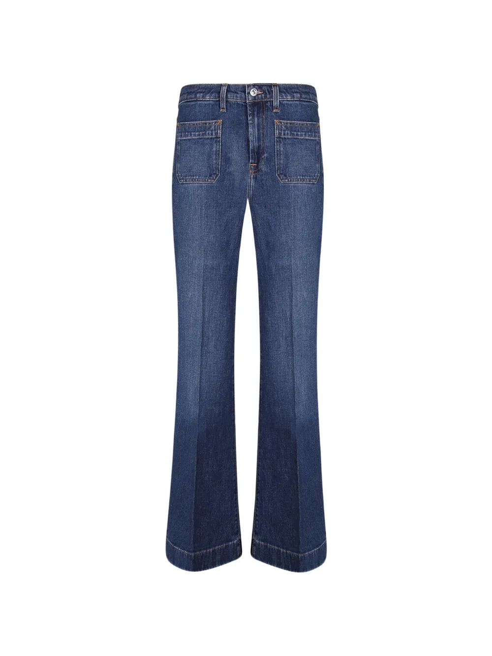 7 For All Mankind patch-pocket pressed-crease jeans - Blu