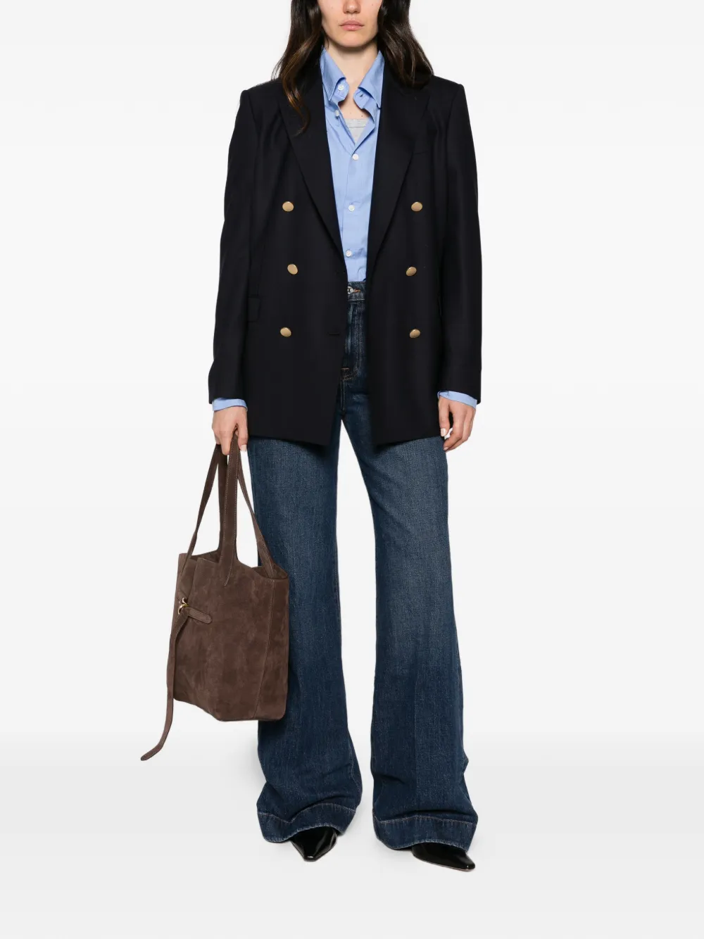 7 For All Mankind Jeans met opgestikte zak en gekreukt effect Blauw