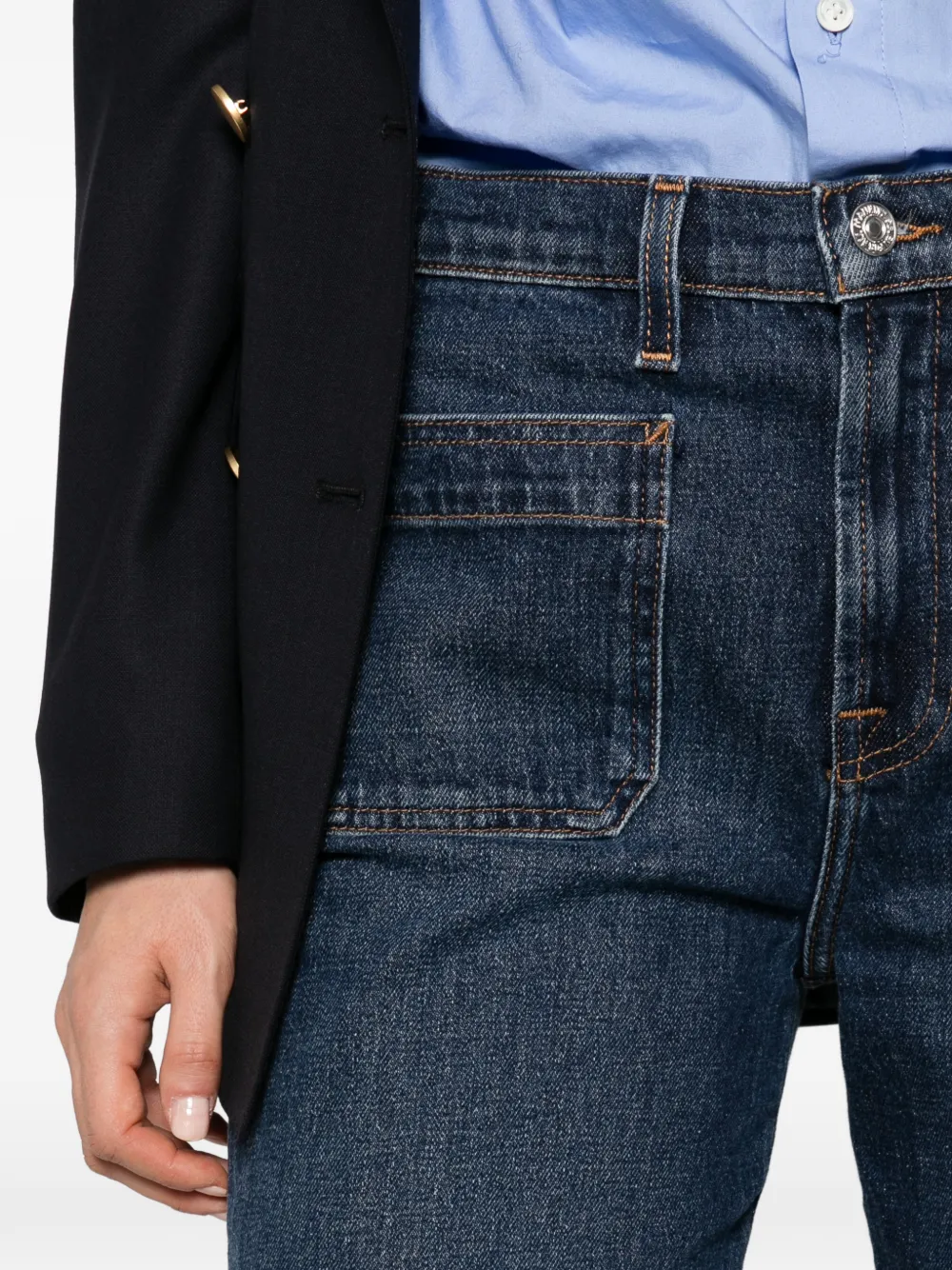 7 For All Mankind Jeans met opgestikte zak en gekreukt effect Blauw