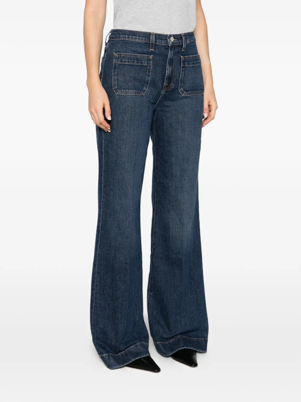 7 For All Mankind Jeans met opgestikte zak en gekreukt effect Blauw