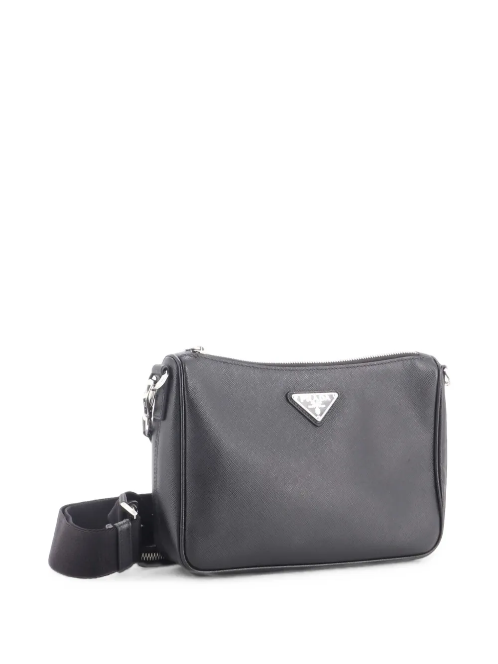 Prada Pre-Owned Re-Edition Zip Messenger Bag Saffiano Leather Small crossbody bag - Nero