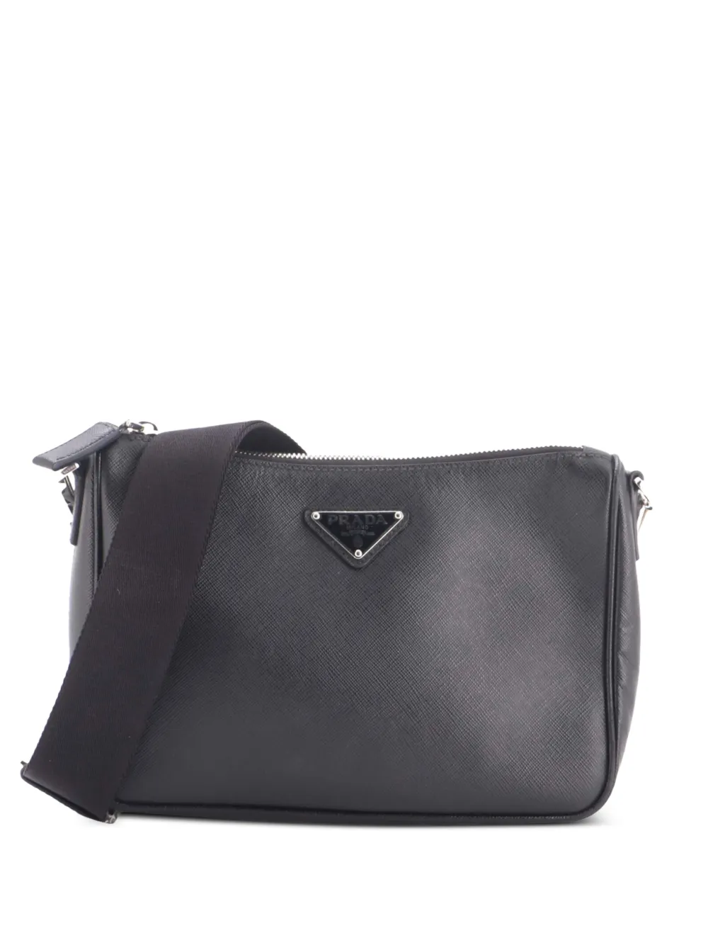 Prada Pre-Owned Re-Edition Zip Messenger Bag Saffiano Leather Small crossbody bag - Nero