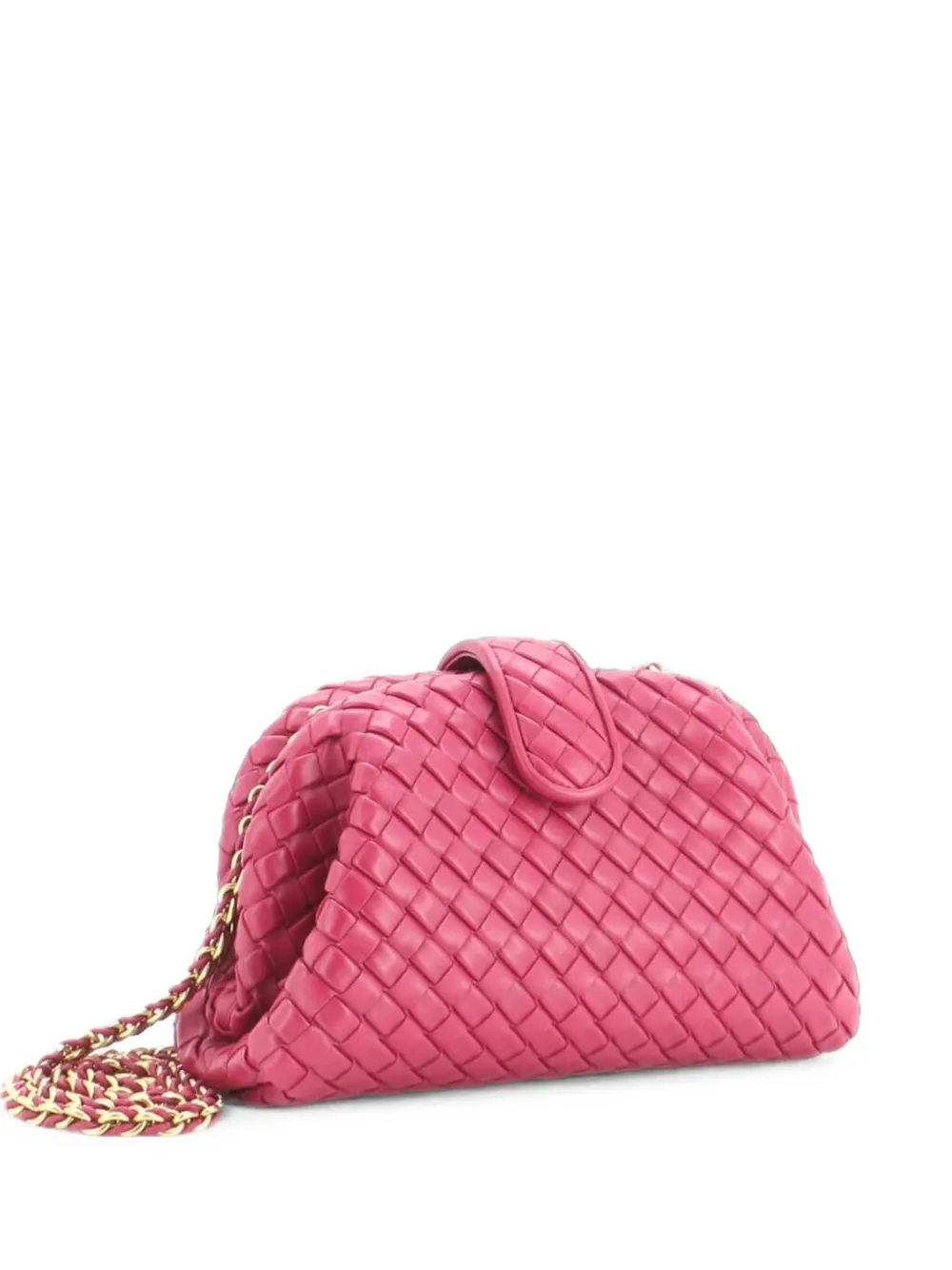 Bottega Veneta Pre-Owned Lauren 1980 with Chain Intrecciato Nappa Teen clutch bag - Rosa