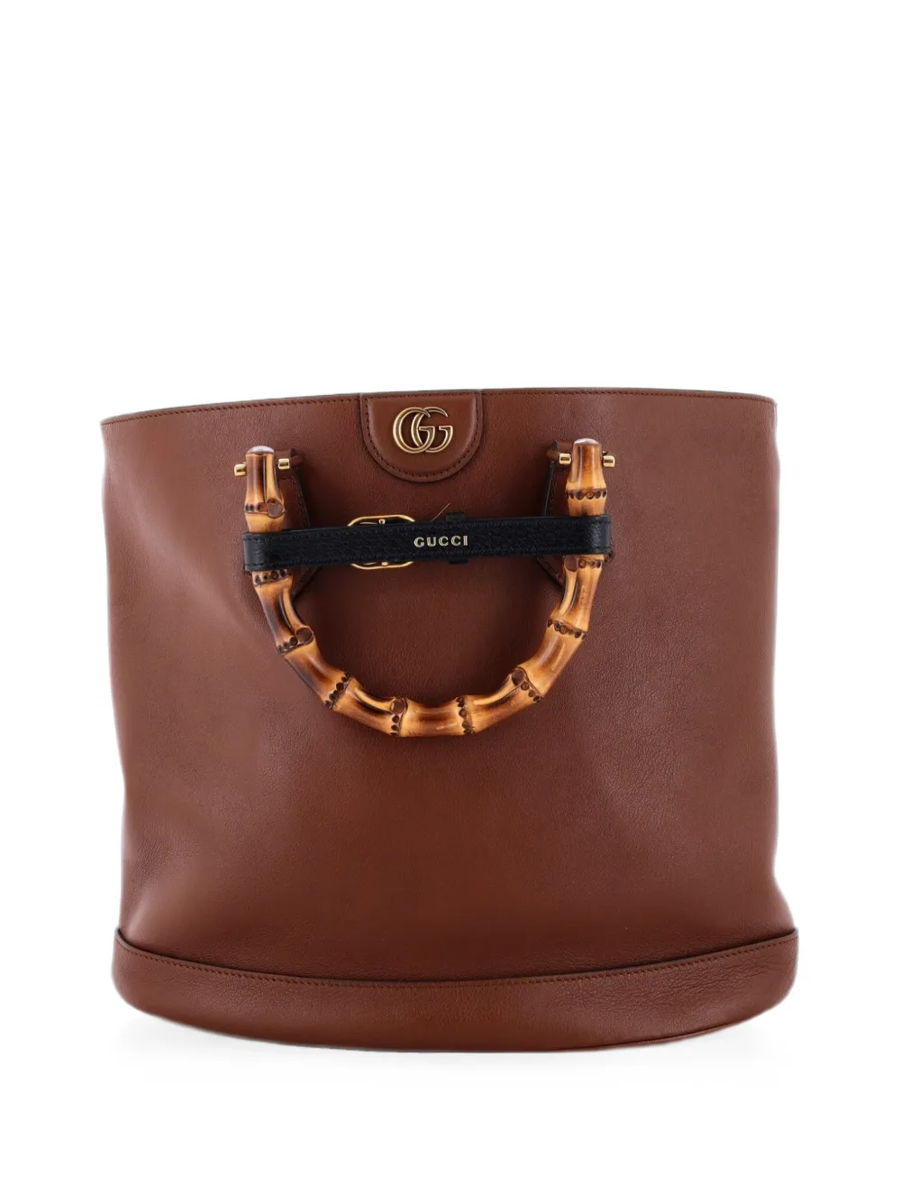 Gucci Pre-Owned Diana Bamboo Handle Round Leather Medium tote bag - Marrone