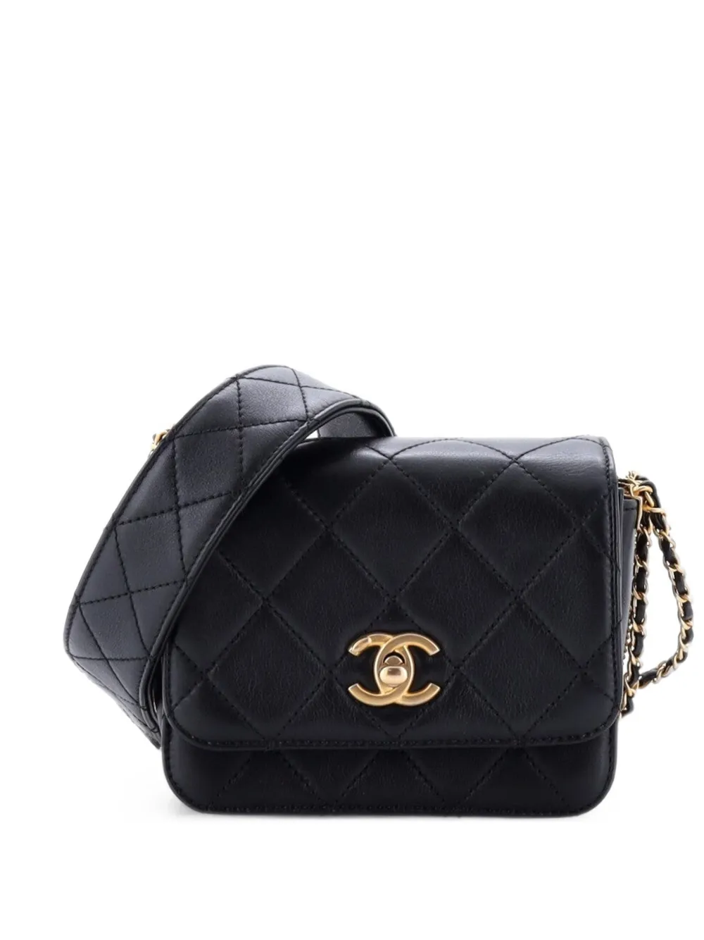 CHANEL Pre-Owned Jewel Woven Chain Bag Quilted Lambskin shoulder bag - Nero
