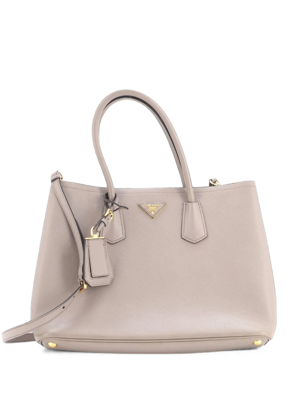 Prada Pre-Owned Cuir Double Saffiano Leather Large tote bag - Grigio