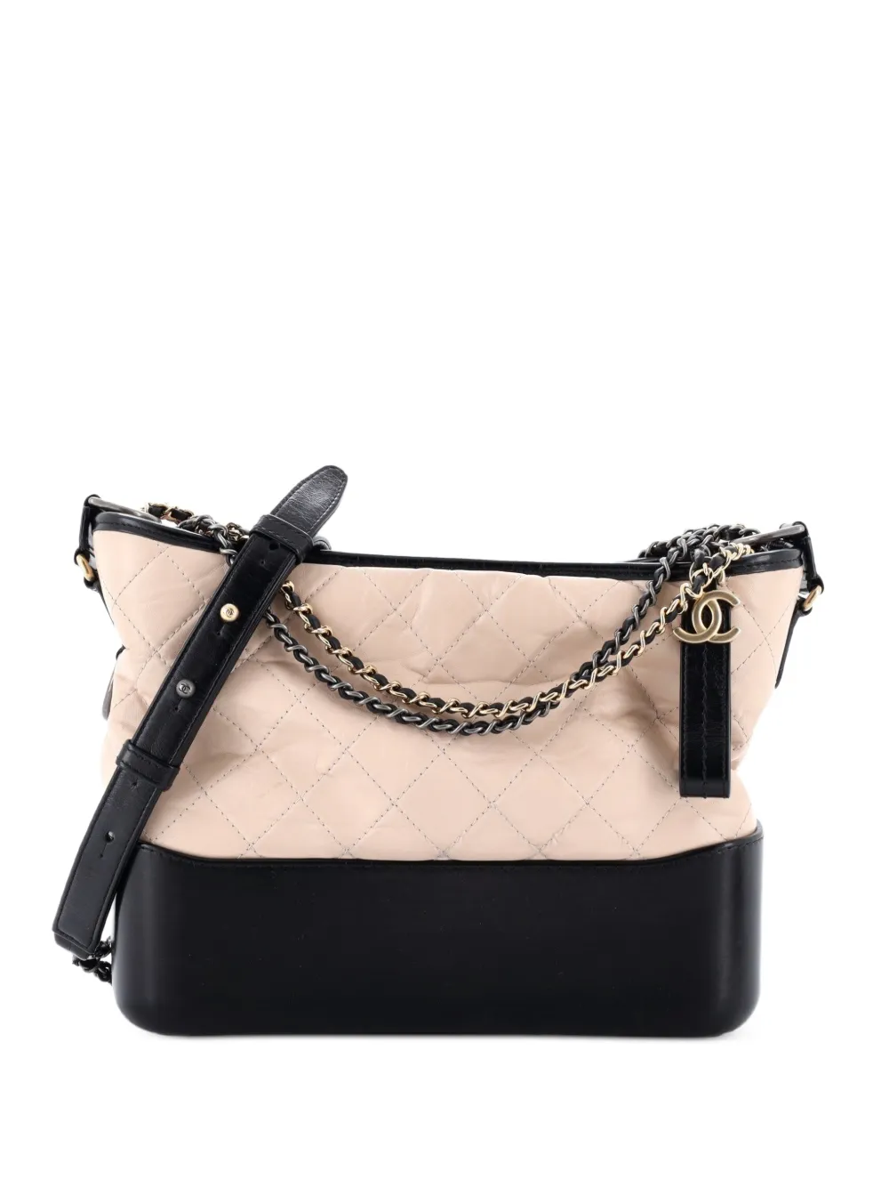 CHANEL Pre-Owned Gabrielle Quilted Aged Calfskin Medium hobo bag - Nero