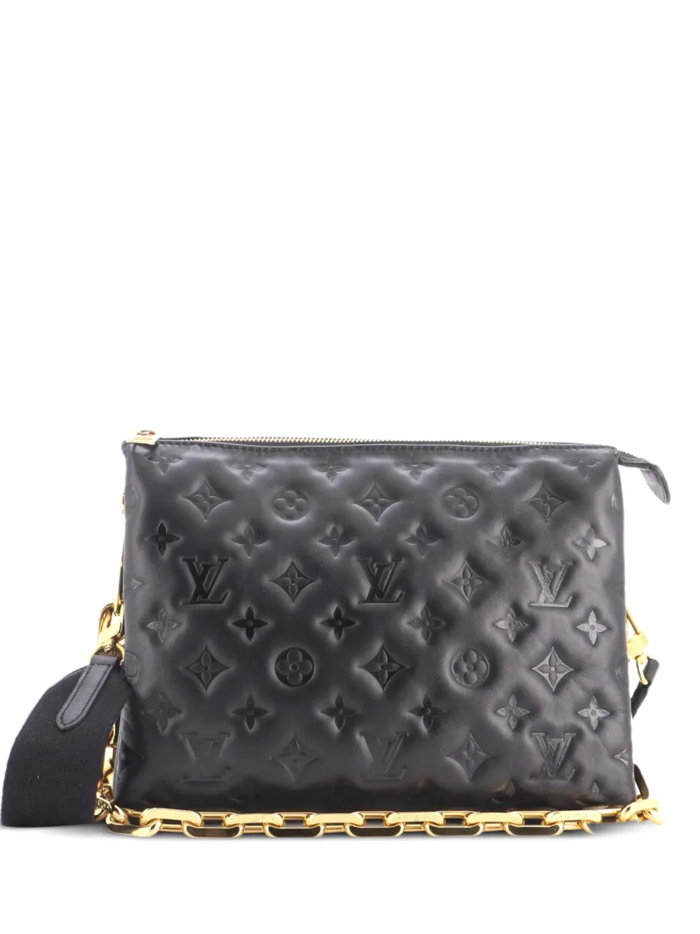 Louis Vuitton Pre-Owned Coussin PM Umhängetasche aus Lammleder mit Monogramm-Prägung - Schwarz