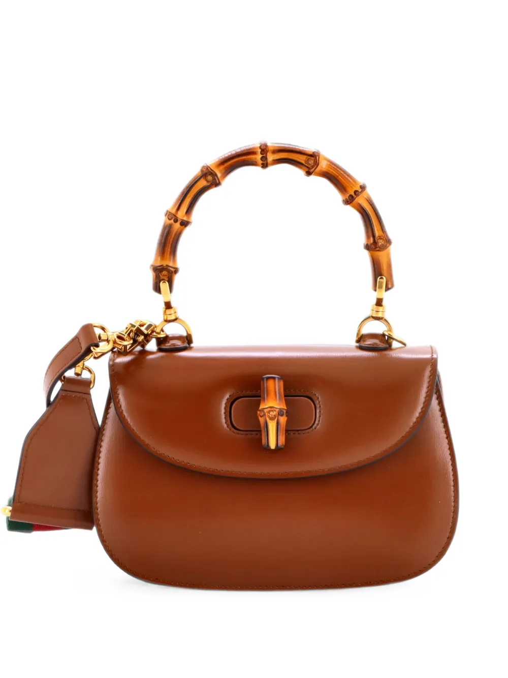 Gucci Pre-Owned Bamboo 1947 Top Handle Bag Leather Small satchel - Marrone