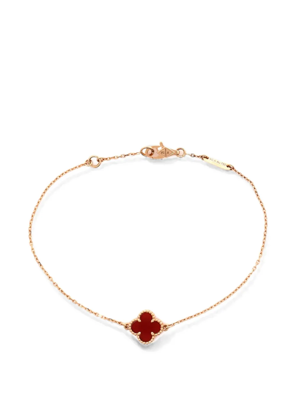 Van Cleef & Arpels Pre-Owned Sweet Alhambra 18K Rose Gold and Carnelian bracelet - Rosa