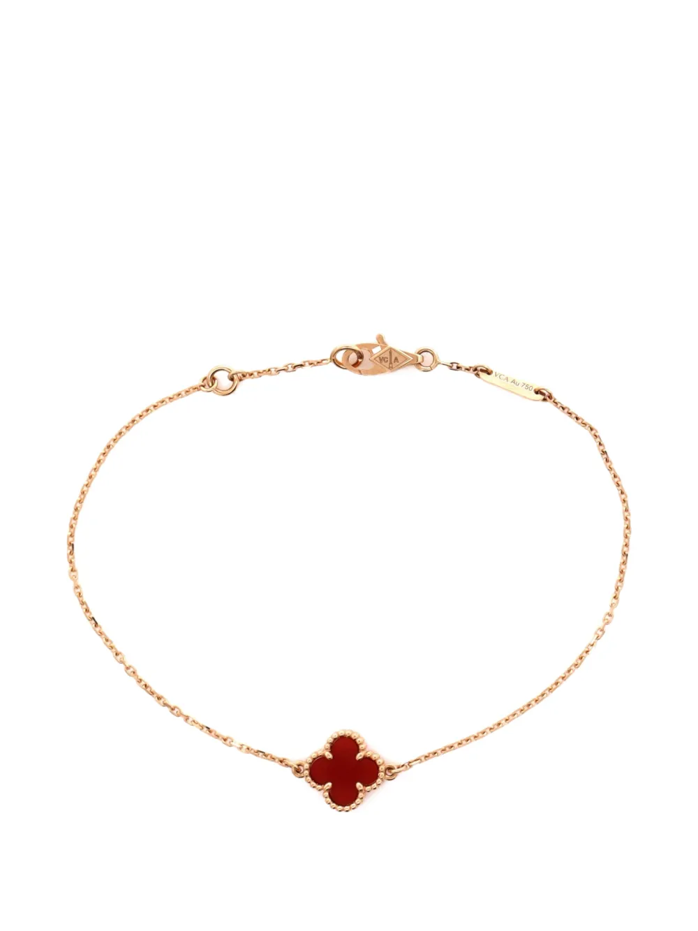 Van Cleef & Arpels Pre-Owned Sweet Alhambra 18K Rose Gold and Carnelian bracelet - Rosa