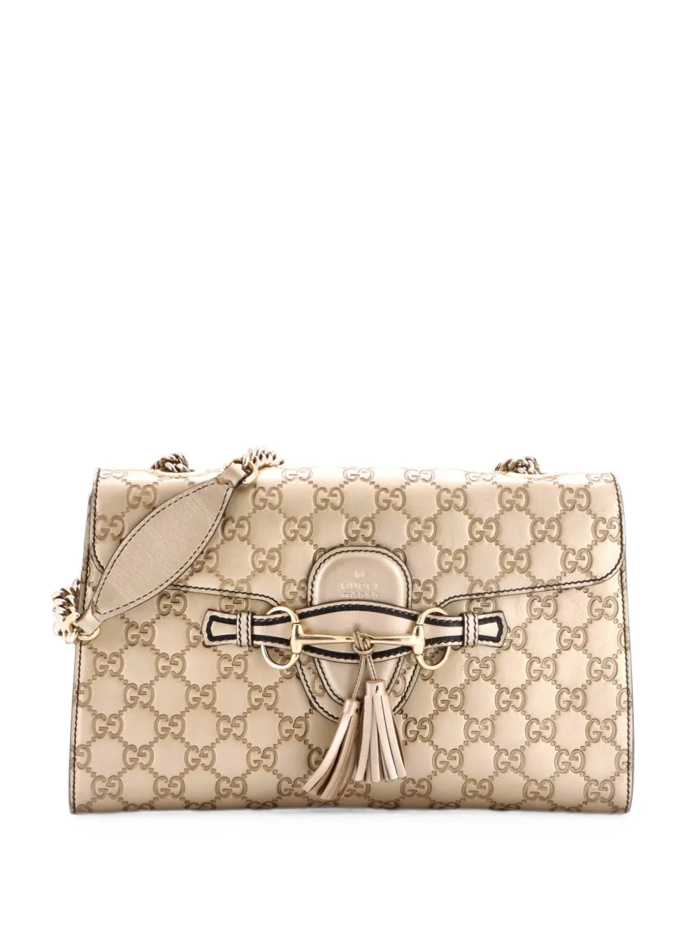 Gucci Pre-Owned Emily Chain Flap Bag Guccissima Leather Medium shoulder bag - Oro