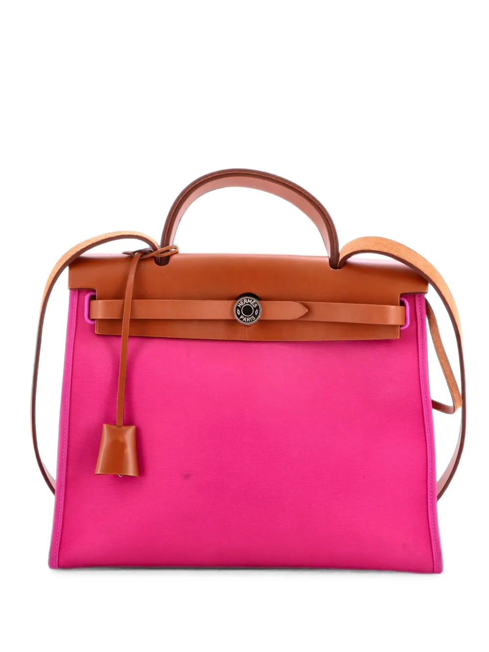 Hermès Pre-Owned Herbag Zip Leather and Toile 31 shoulder bag - Rosa