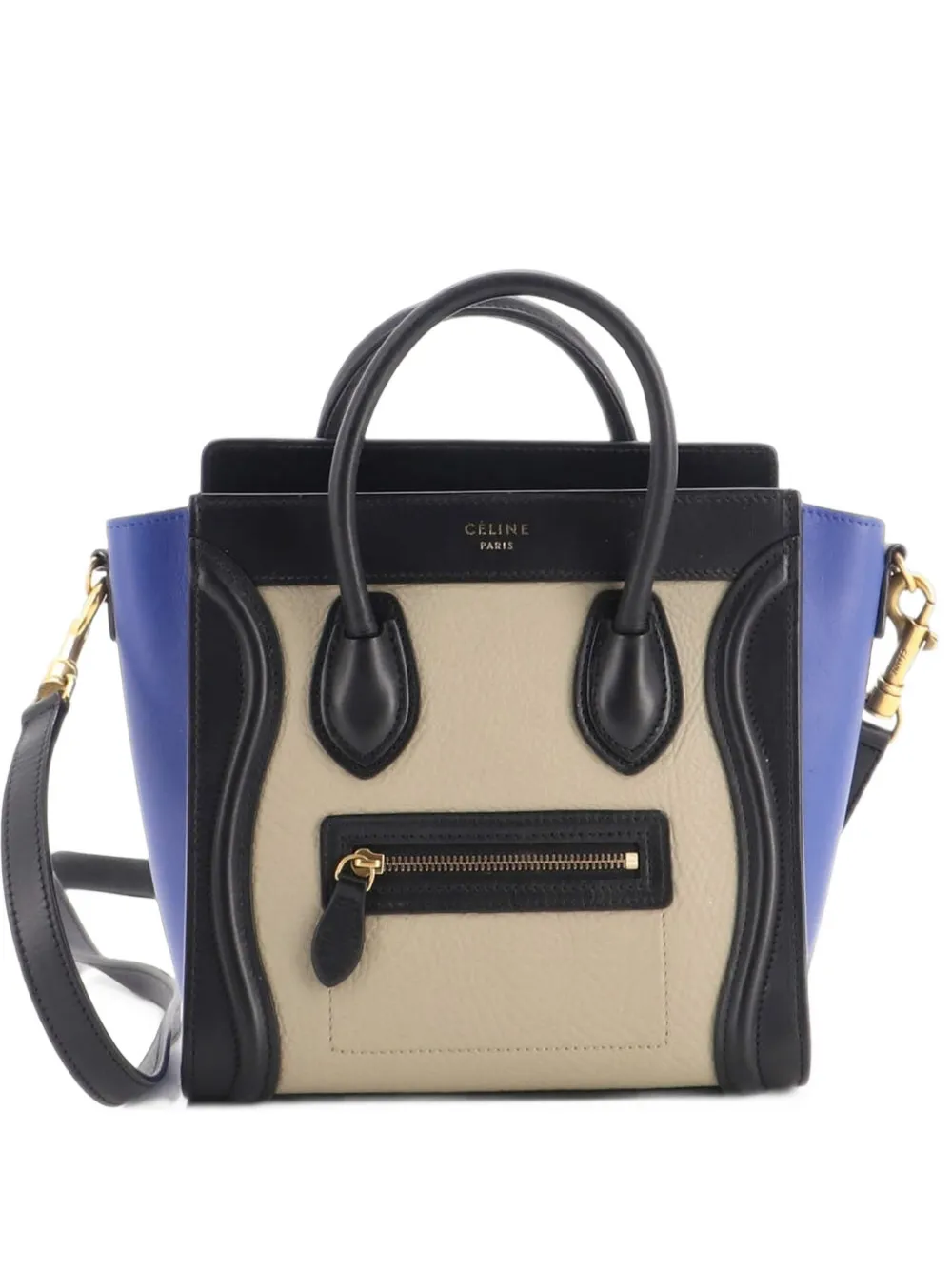 Celine Pre-Owned Tricolor Luggage Bag Leather Nano crossbody bag - Nero