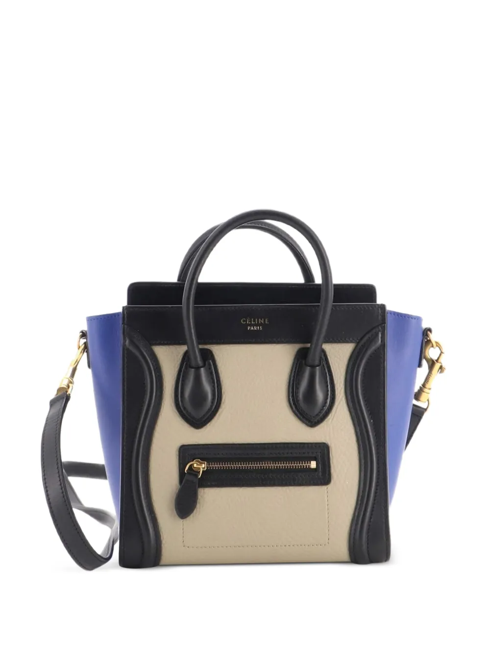 Celine Pre-Owned Tricolor Luggage Bag Nano Umhängetasche - Schwarz