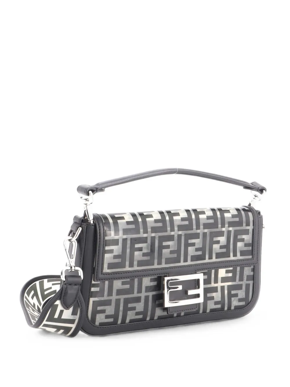 Fendi Pre-Owned Baguette NM Bag Zucca PU Medium shoulder bag - Nero