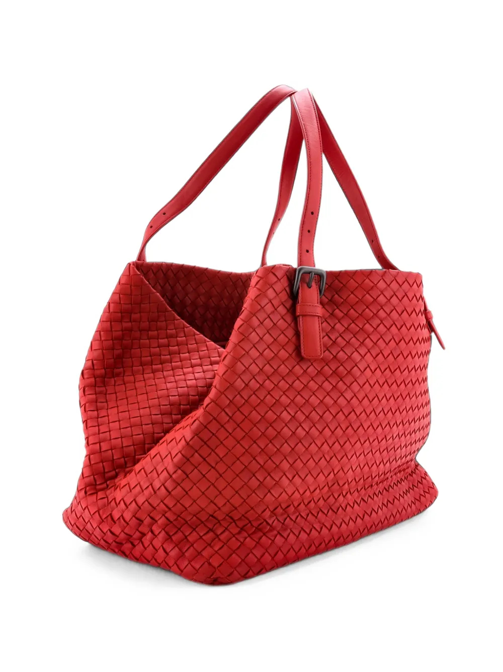 Bottega Veneta Pre-Owned A-Shape Intrecciato Nappa Large tote bag - Rosso