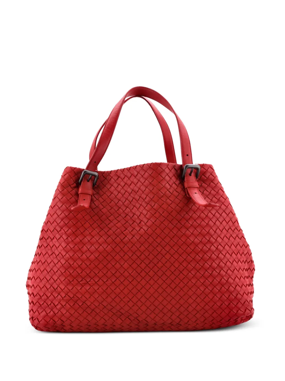Bottega Veneta Pre-Owned A-Shape Intrecciato Nappa Large tote bag - Rosso