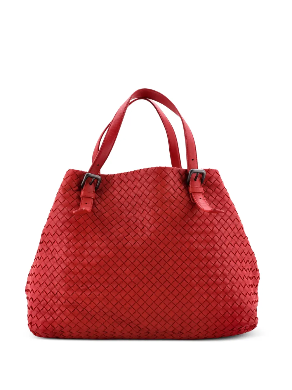 Bottega Veneta Pre-Owned A-Shape Intrecciato Nappa Large tote bag - Rosso