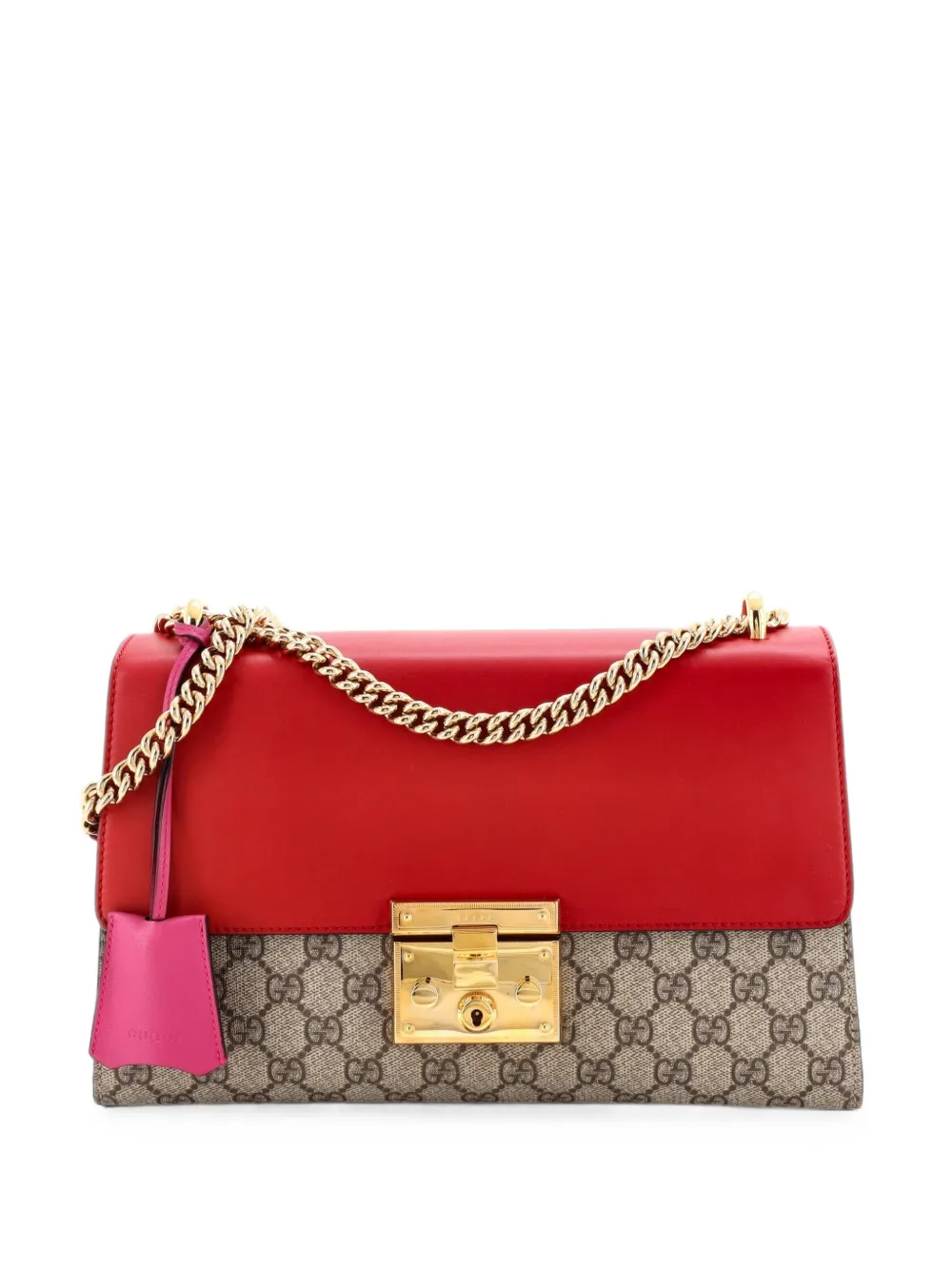 Gucci Pre-Owned Padlock GG Coated Canvas and Leather Medium shoulder bag - Rosso