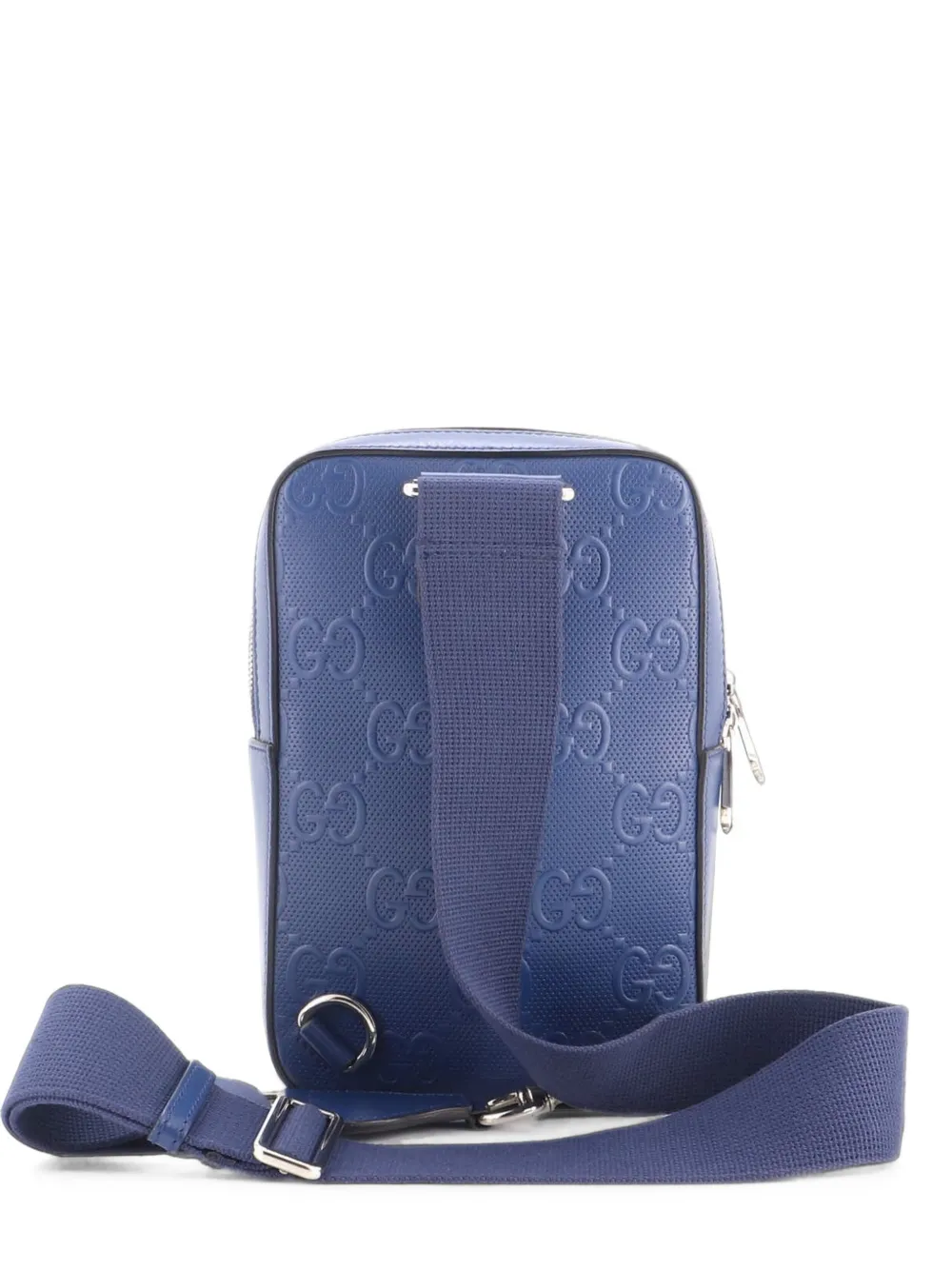 Gucci Pre-Owned Sling GG Embossed Perforated Leather backpack - Blu