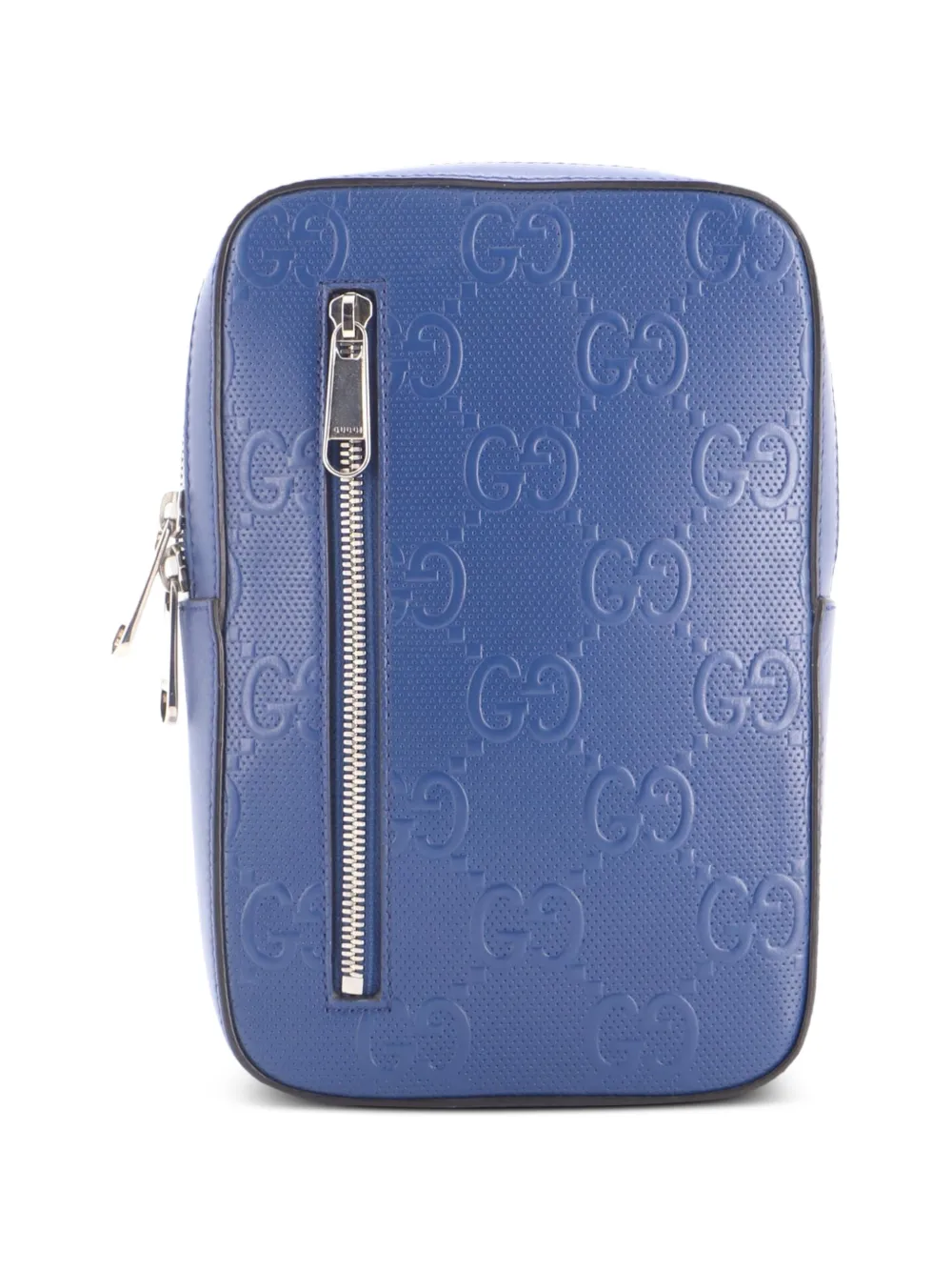 Gucci Pre-Owned Sling GG Embossed Perforated Leather backpack - Blue